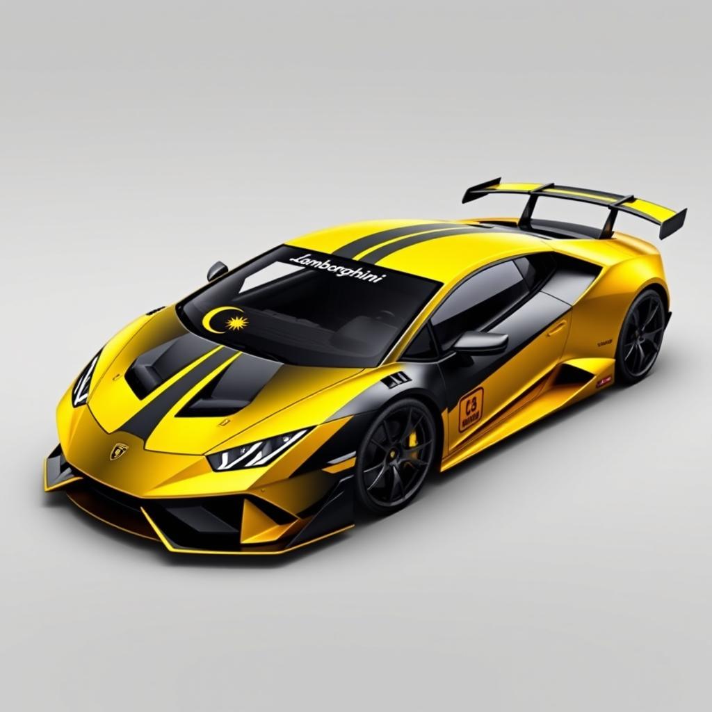 Design a Lamborghini Huracan GT3 with a sleek and aggressive look