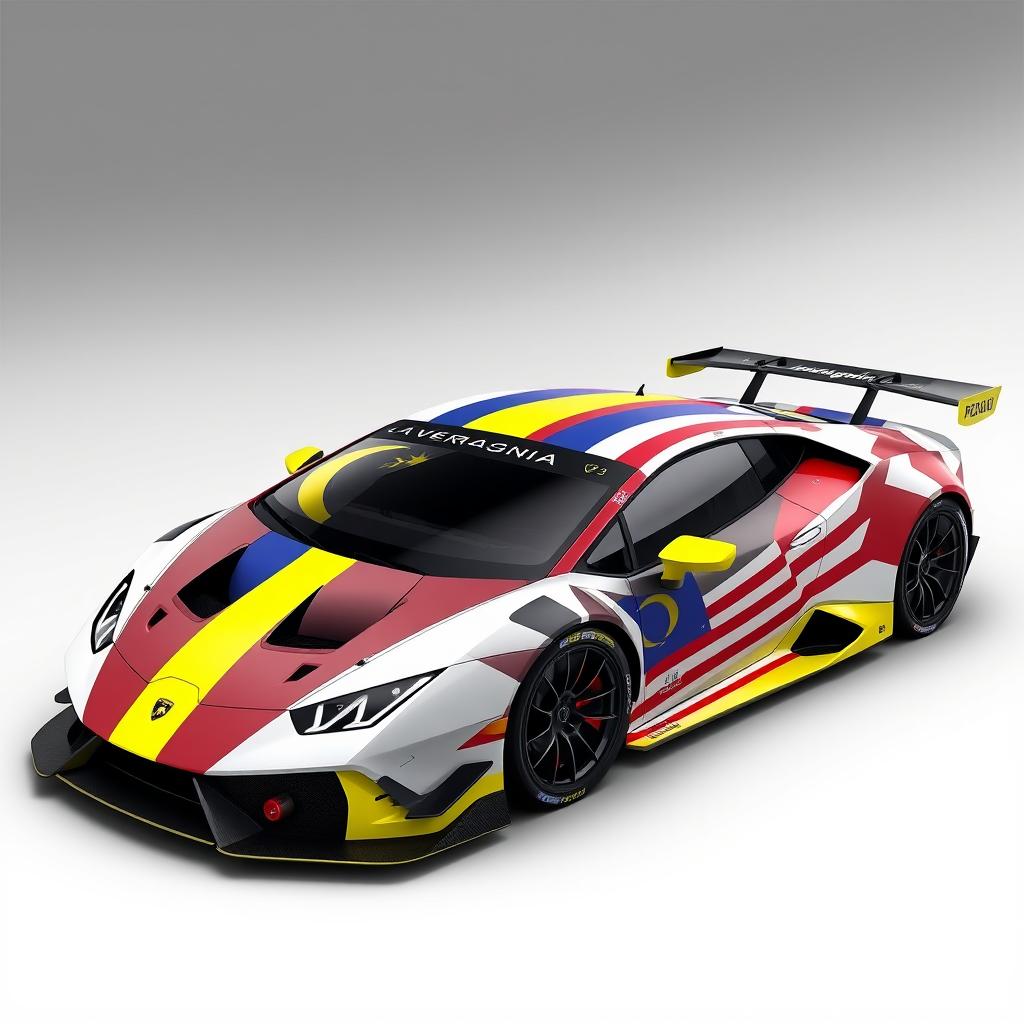 Design a Lamborghini Huracan EVO GT3 car for the Malaysian team