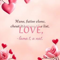 Create an image featuring a romantic quote