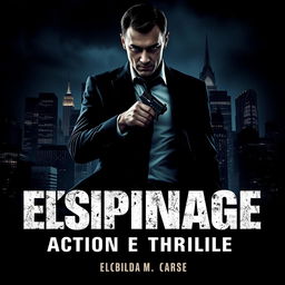 An espionage action thriller movie poster featuring a dark, intense cityscape at night