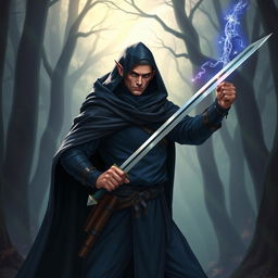 A male Kender from Dragonlance, dressed as a warlock