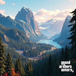 A stunning depiction of a national park inspired by the Grand Theft Auto: San Andreas video game