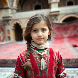 A beautiful girl from Tabriz, wearing traditional Azerbaijani clothing