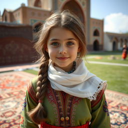 A beautiful girl from Tabriz, wearing traditional Azerbaijani clothing