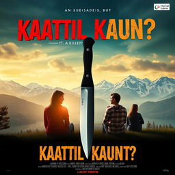 Design a thrilling movie poster for the film titled 'Kaatil Kaun?!'