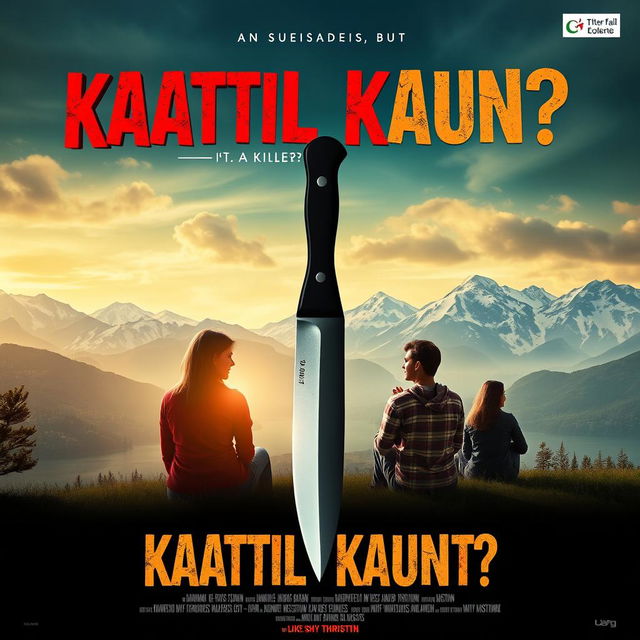 Design a thrilling movie poster for the film titled 'Kaatil Kaun?!'