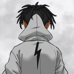 An anime-style drawing featuring a dark-skinned Shaolin boy with dreadlocks