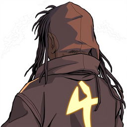 An anime-style drawing featuring a dark-skinned Shaolin boy with dreadlocks