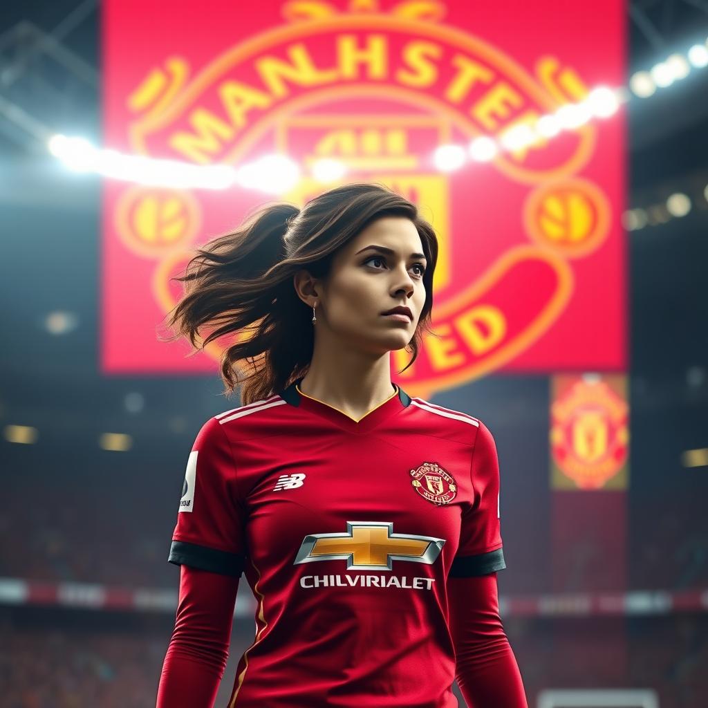 Wanda Maximoff, also known as the Scarlet Witch, wearing a Manchester United football jersey