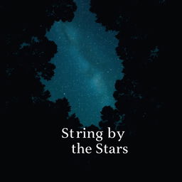 A plain colorblock book cover design featuring a starry sky as seen from the bottom of an overgrown forest