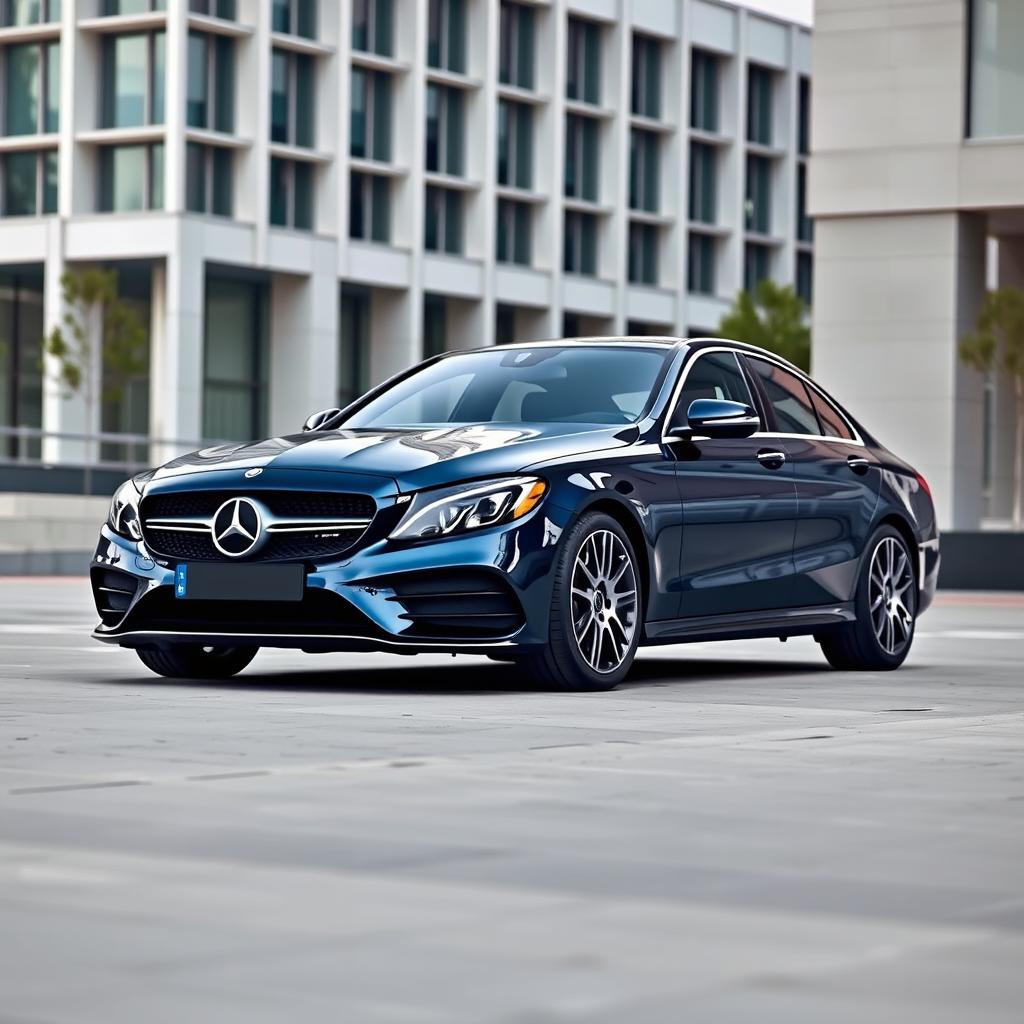 A high-resolution image of a Mercedes Benz C200 Sport, showcasing its sporty design and luxurious features