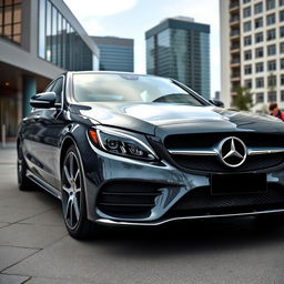 A high-resolution image of a Mercedes Benz C200 Sport, showcasing its sporty design and luxurious features