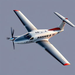 Create a detailed image of a high-wing turboprop aircraft designed for stability and low-speed performance