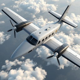 Create a detailed image of a high-wing turboprop aircraft designed for stability and low-speed performance