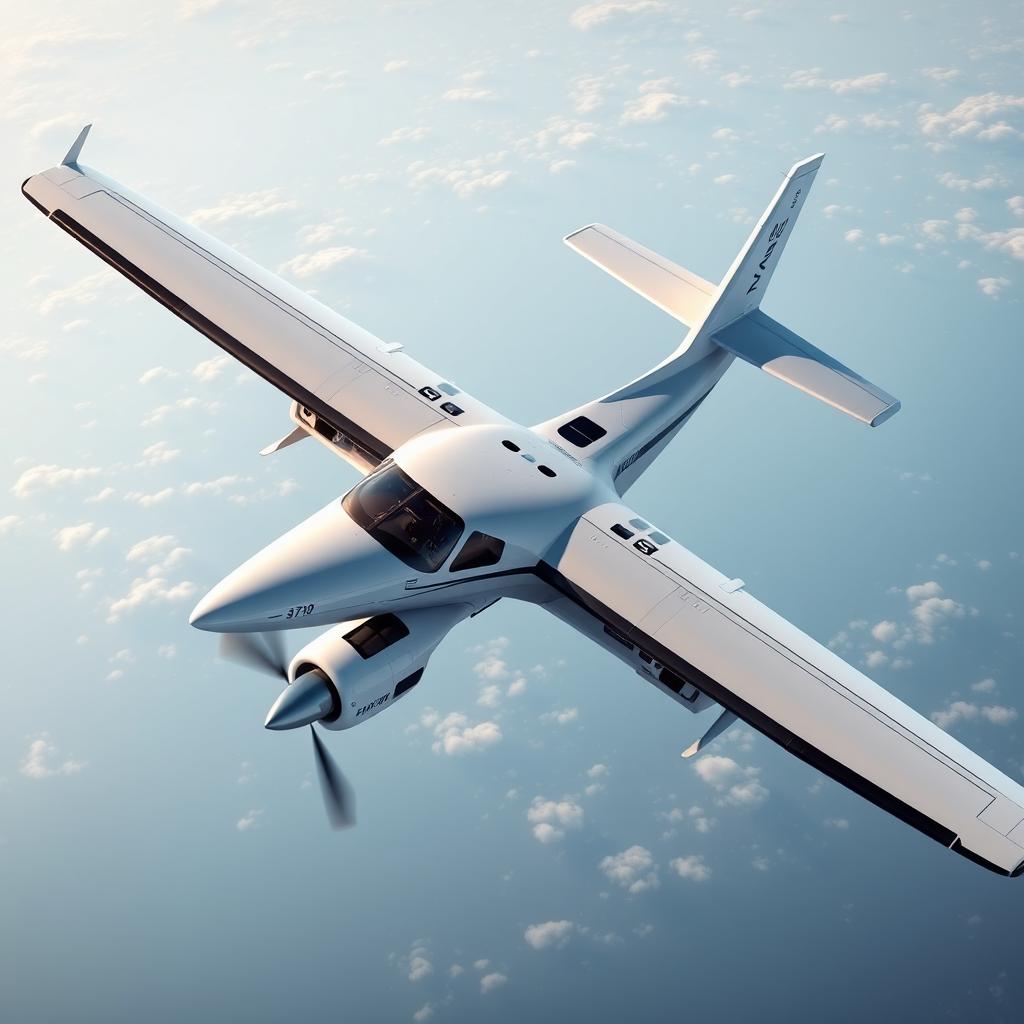 Create a detailed image of a high-wing turboprop aircraft