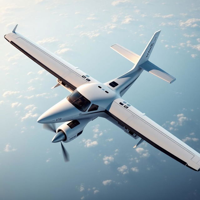 Create a detailed image of a high-wing turboprop aircraft