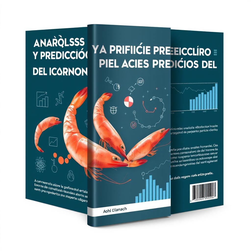 A book cover design for a book titled 'Análisis y Predicción de Precios del Camarón'