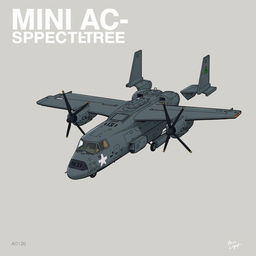 Illustrate the 'Mini AC-130 Spectre Light,' a compact and versatile aircraft designed for aerial combat and support scenarios