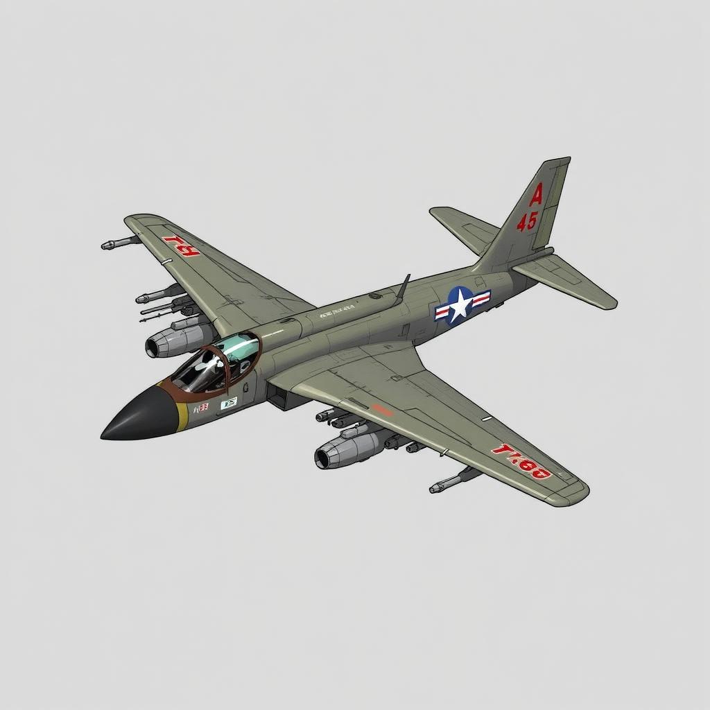 Illustrate the 'A-47 Light Strike Fighter,' a modern adaptation of the A-37