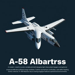 Create an image of the 'A-58 Albatross,' a modern, versatile aircraft designed for light attack missions