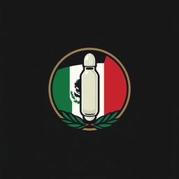 Create a logo that combines elements of Mexican and Palestinian cultures with a subtle reference to pharmaceuticals, avoiding any direct or explicit drug imagery