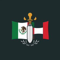 Create a logo that combines elements of Mexican and Palestinian cultures with a subtle reference to pharmaceuticals, avoiding any direct or explicit drug imagery