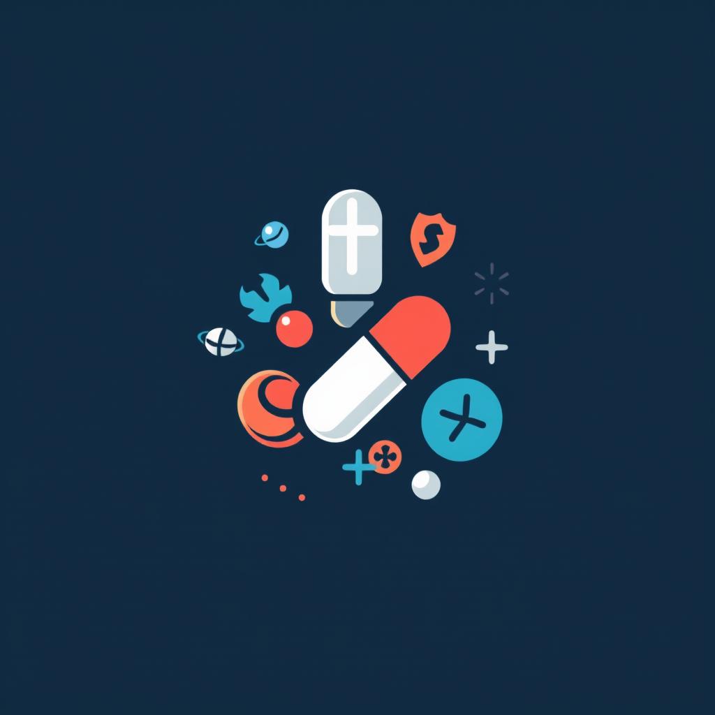 Create a logo that features a stylized representation of pharmaceuticals or drugs