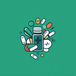 Create a logo that features a stylized representation of pharmaceuticals or drugs