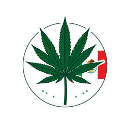 Create a logo that combines elements of cannabis culture with symbols representing Palestine and Mexico