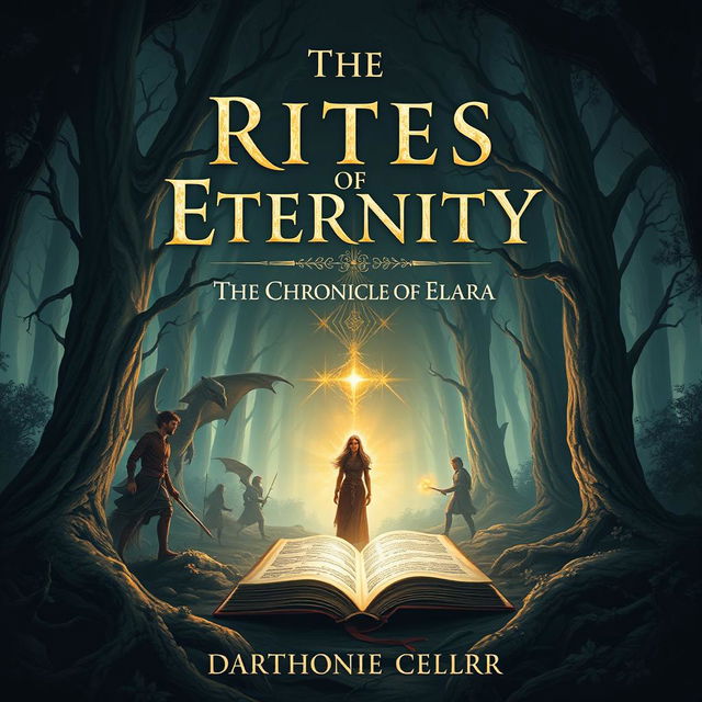 Create a novel title page for 'The Rites of Eternity: The Chronicles of Elara'