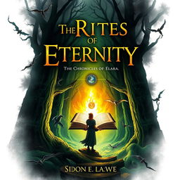 Create a novel title page for 'The Rites of Eternity: The Chronicles of Elara'