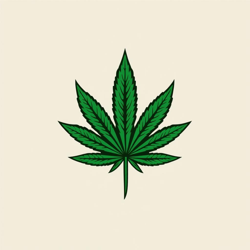 A logo design featuring elements of cannabis leaves, with influences from Palestinian and Mexican cultural symbols