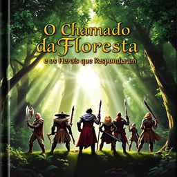 A captivating book cover titled 'O Chamado da Floresta e os Heróis que Responderam'