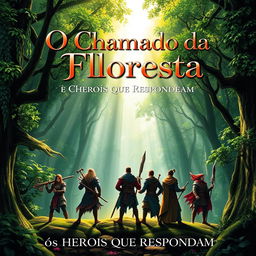 A captivating book cover titled 'O Chamado da Floresta e os Heróis que Responderam'