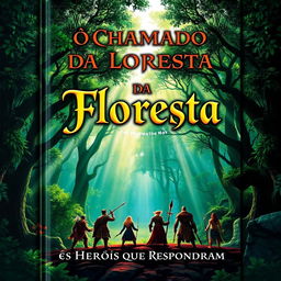 A captivating book cover titled 'O Chamado da Floresta e os Heróis que Responderam'