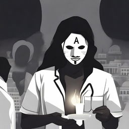 Create a dark-themed image to symbolize justice for a young lady doctor who was raped and murdered in Kolkata