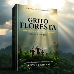 Create a compelling book cover for 'O Grito da Floresta: Mártires na Batalha pela Terra e pelos sobrevivência dos Povos Indígenas'