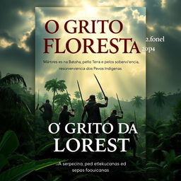 Create a compelling book cover for 'O Grito da Floresta: Mártires na Batalha pela Terra e pelos sobrevivência dos Povos Indígenas'