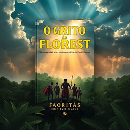 Design a narrative book cover for 'O Grito da Floresta: Mártires na Batalha pela Terra e pelos sobrevivência dos Povos Indígenas'