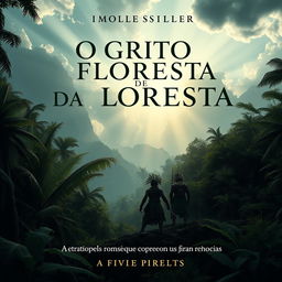 Design a narrative book cover for 'O Grito da Floresta: Mártires na Batalha pela Terra e pelos sobrevivência dos Povos Indígenas'