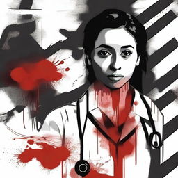 Create a dark-themed image to honor a doctor who was recently raped and murdered in Kolkata