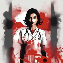 Create a dark-themed image to honor a doctor who was recently raped and murdered in Kolkata