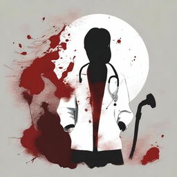 Create a dark-themed, high-quality symbolic image to honor a doctor who was recently raped and murdered in Kolkata