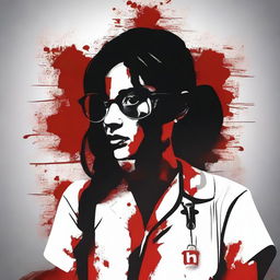 Create a dark-themed, high-quality symbolic image to honor a doctor who was recently raped and murdered in Kolkata