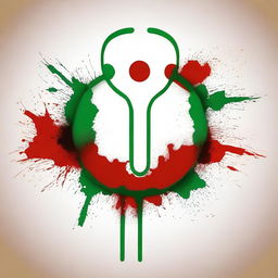 Create an image featuring the Indian flag with bloodstains, combined with a doctor's stethoscope to form a logo-like design