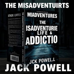 Create a book cover for 'The Misadventures of My Life & Addiction,' a biography by Jack Powell