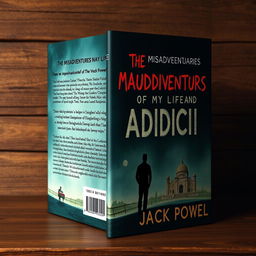 Design a book cover for an autobiography titled 'The Misadventures of My Life and Addiction' by Jack Powell