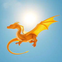 A single solar dragon flying gracefully in the sky