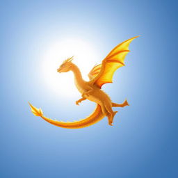 A single solar dragon flying gracefully in the sky