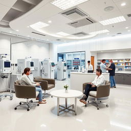 A modern infusion pharmacy with sleek, clean design